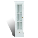 Chic Bookcase Cabinet with 3 Shelves White Wooden - Front View