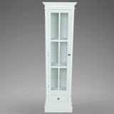Chic Bookcase Cabinet with 3 Shelves White Wooden - Side View