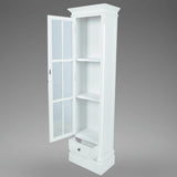 Chic Bookcase Cabinet with 3 Shelves White Wooden - Top-Down View