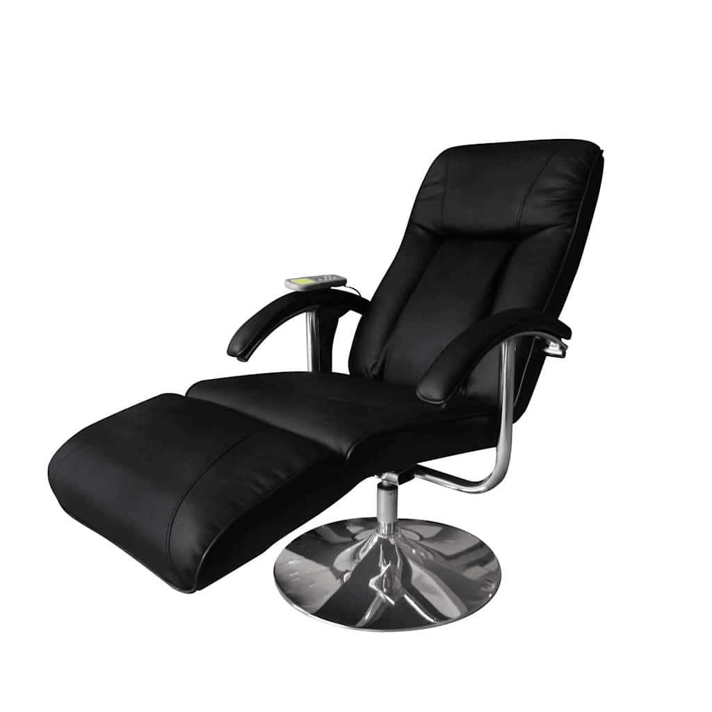 Massage Chair Black Faux Leather