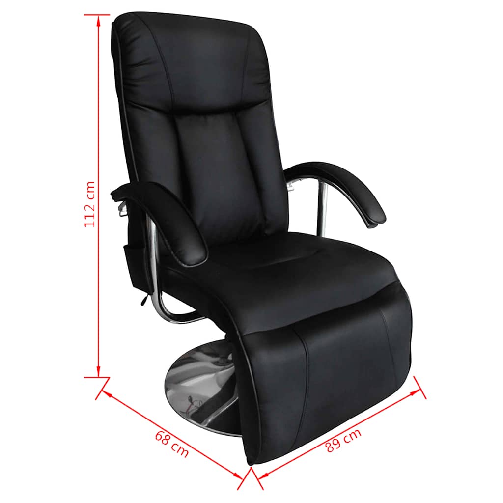 Massage Chair Black Faux Leather