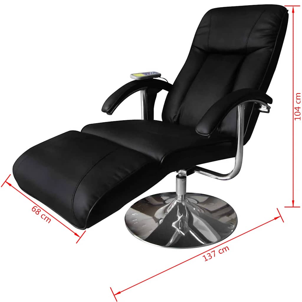 Massage Chair Black Faux Leather