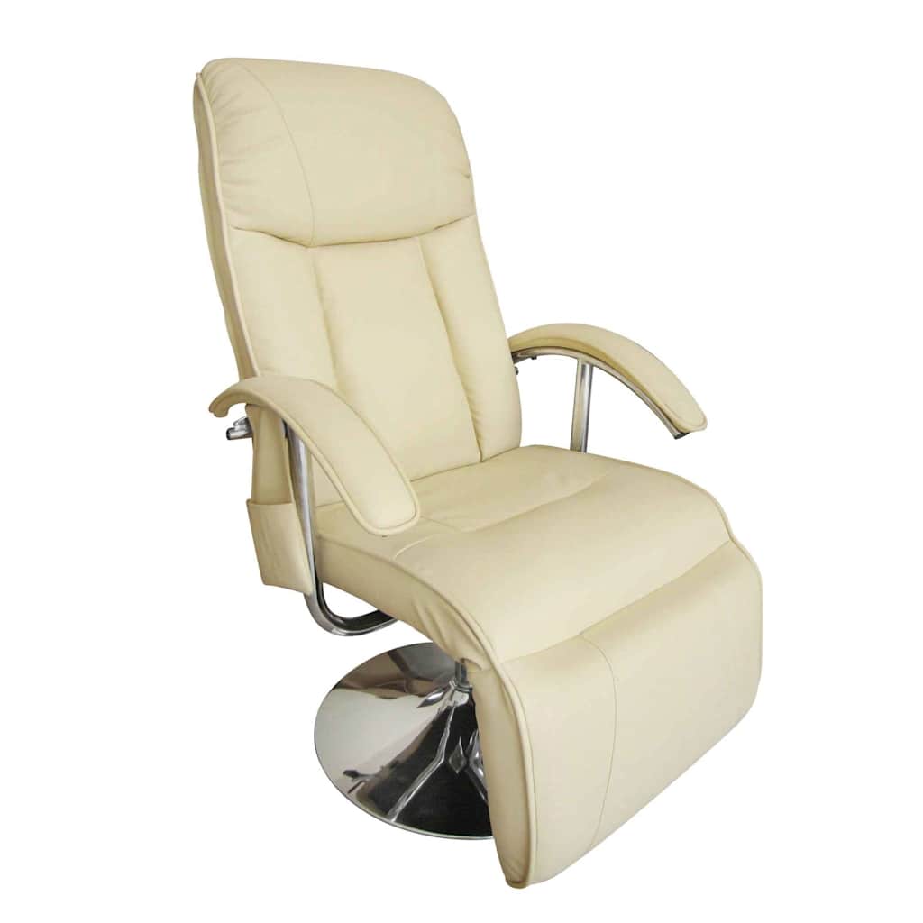 Massage Chair Cream White Faux Leather
