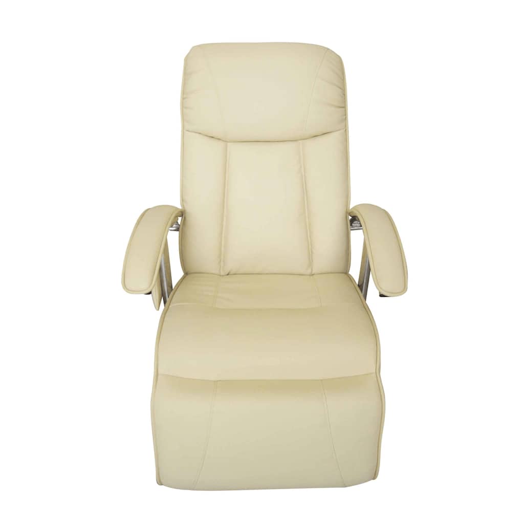 Massage Chair Cream White Faux Leather