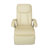 Massage Chair Cream White Faux Leather
