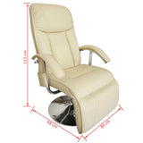Massage Chair Cream White Faux Leather