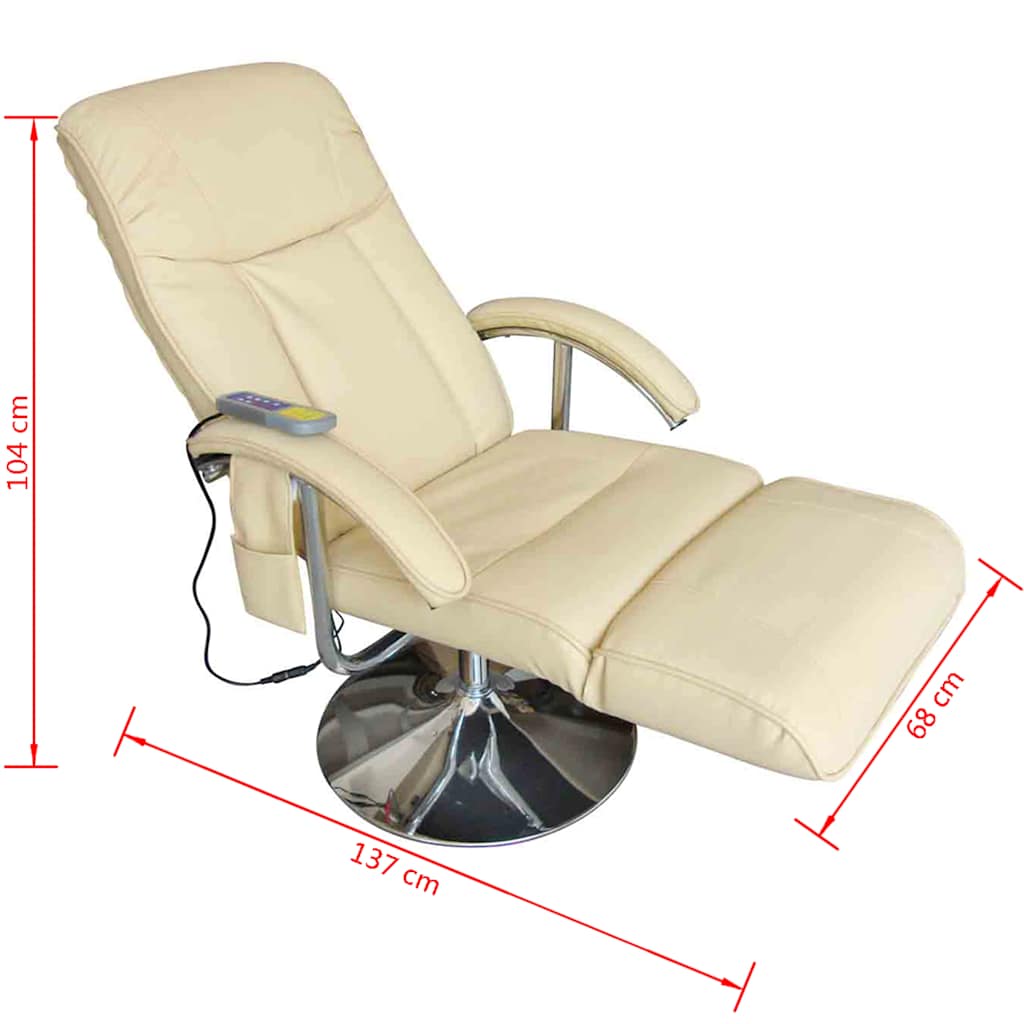 Massage Chair Cream White Faux Leather