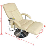 Massage Chair Cream White Faux Leather