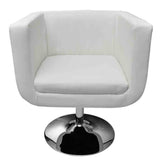 Bar Stool White Faux Leather - Side View