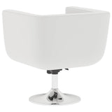 Bar Stool White Faux Leather - 45-Degree Angle