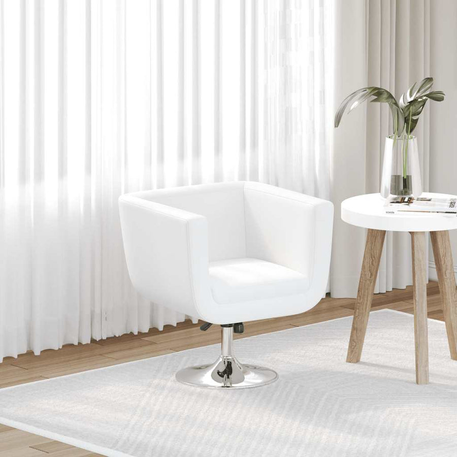 Bar Stool White Faux Leather