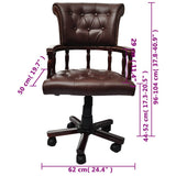Swivel Office Chair Brown - Rear View