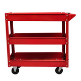 2 x Workshop Tool Trolley 100 kg 3 Shelves - Front View