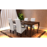 Dining Chairs 4 pcs White Faux Leather - Front View