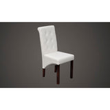 Dining Chairs 4 pcs White Faux Leather - Side View
