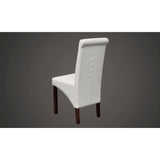 Dining Chairs 4 pcs White Faux Leather - Top-Down View