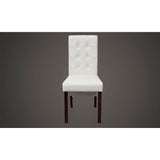 Dining Chairs 4 pcs White Faux Leather - Close-Up Angle