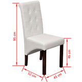Dining Chairs 4 pcs White Faux Leather - Low Angle