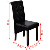 Dining Chairs 4 pcs Black Faux Leather - Rear View