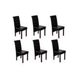 Dining Chairs 6 pcs Black Faux Leather