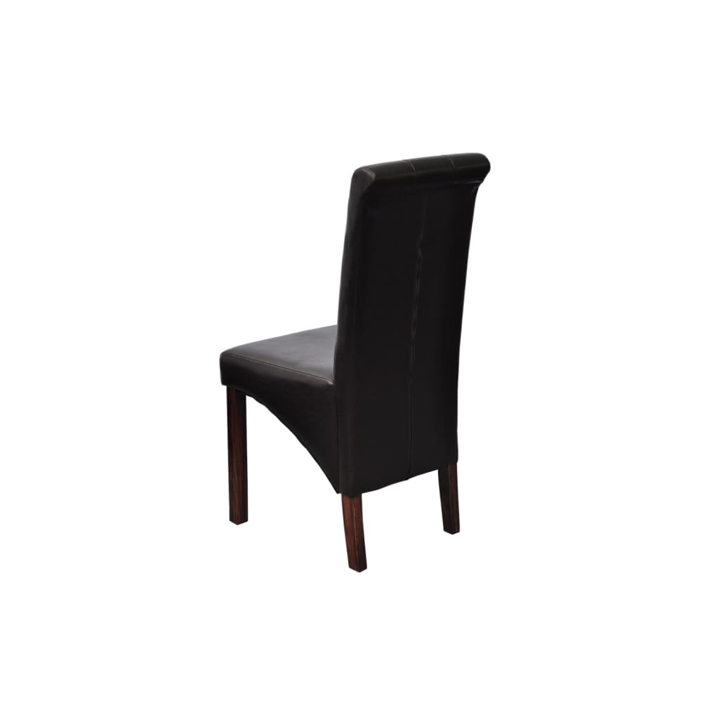Dining Chairs 6 pcs Black Faux Leather