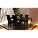 Dining Chairs 4 pcs Brown Faux Leather - Front View