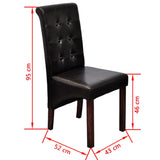 Dining Chairs 4 pcs Brown Faux Leather - Rear View