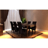 Dining Chairs 6 pcs Brown Faux Leather - Front View