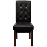 Dining Chairs 6 pcs Brown Faux Leather - Rear View