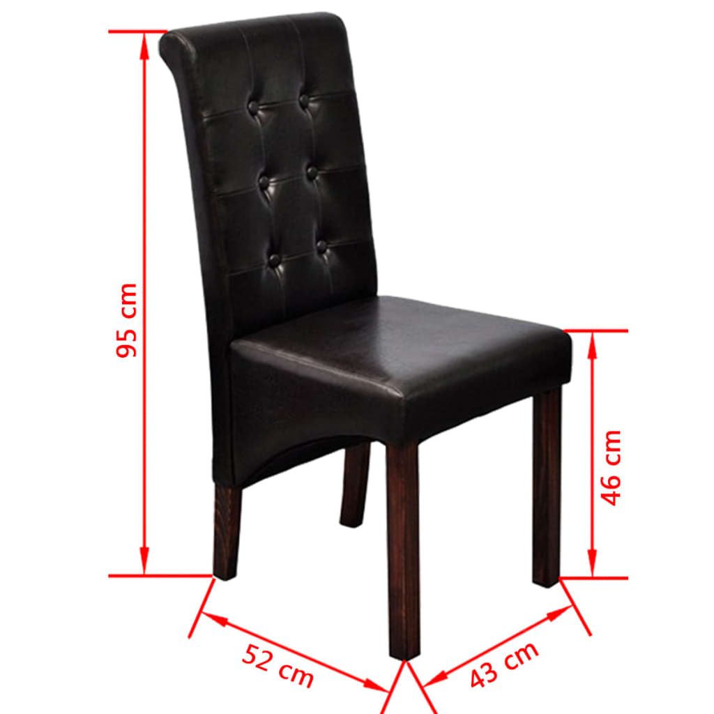 Dining Chairs 6 pcs Brown Faux Leather