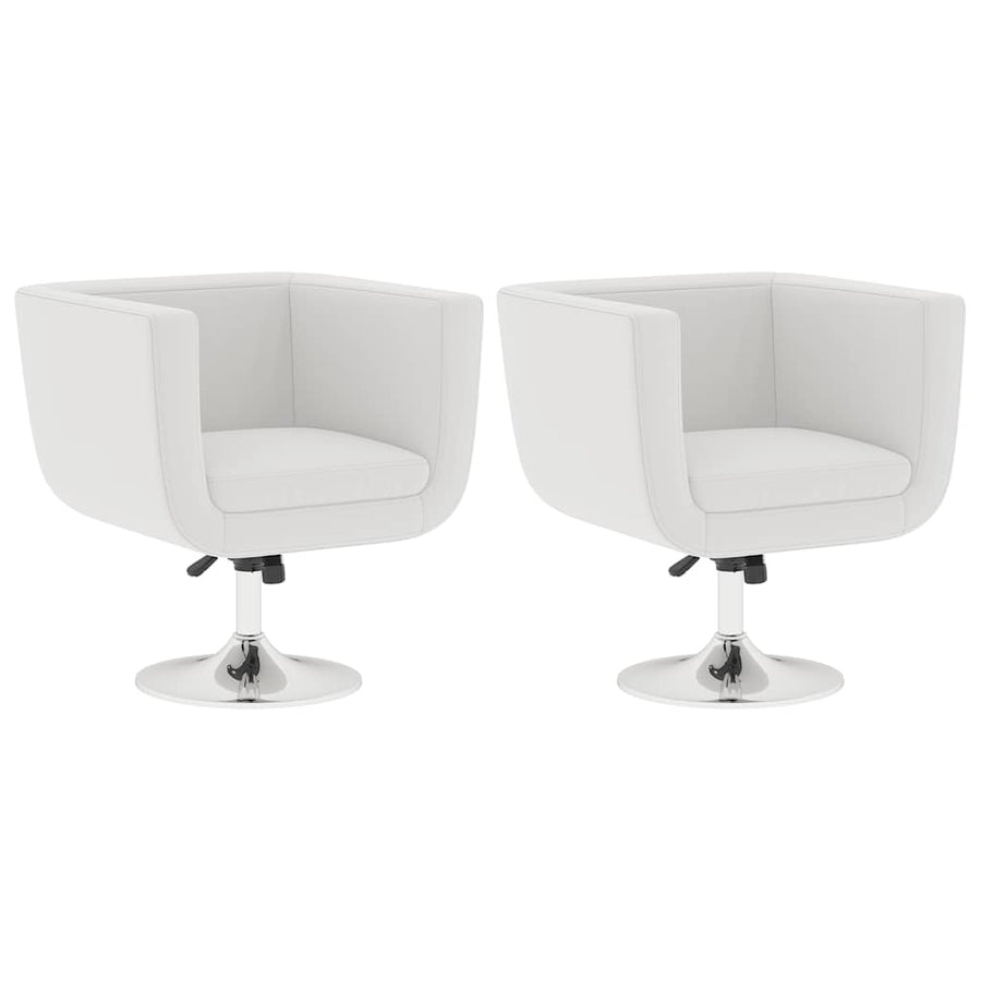 Bar Chairs 2 pcs White Faux Leather
