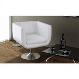 Bar Chairs 2 pcs White Faux Leather - Front View