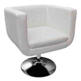 Bar Chairs 2 pcs White Faux Leather - Side View