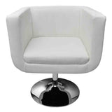 Bar Chairs 2 pcs White Faux Leather - Top-Down View