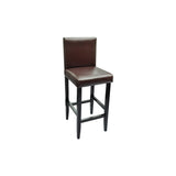 Bar Stools 2 pcs Dark Brown Faux Leather - Side View