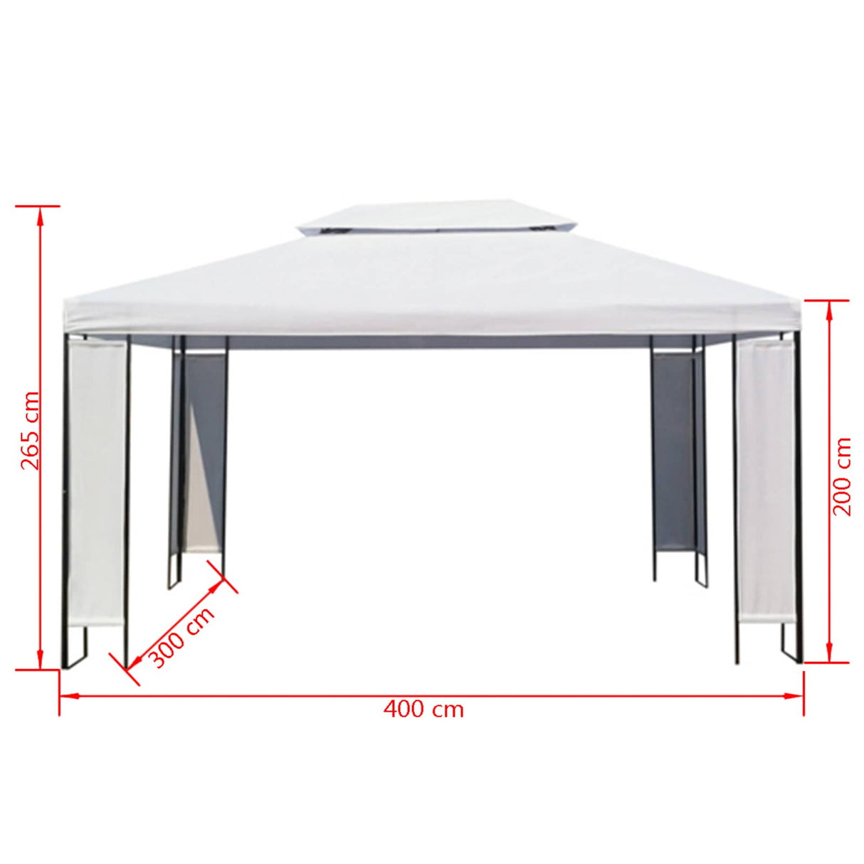 Canopies 3 x 4 x 2.73 m White Fabric