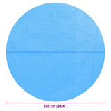 Floating Round PE Solar Pool Film 250 cm Blue