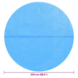 Floating Round PE Solar Pool Film 250 cm Blue - Rear View