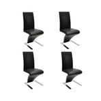 Dining Chairs 4 pcs Black Faux Leather