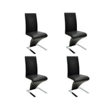 Dining Chairs 4 pcs Black Faux Leather
