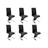 Dining Chairs 6 pcs Black Faux Leather