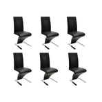 Dining Chairs 6 pcs Black Faux Leather