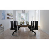 Dining Chairs 6 pcs Black Faux Leather