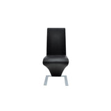 Dining Chairs 6 pcs Black Faux Leather - Side View