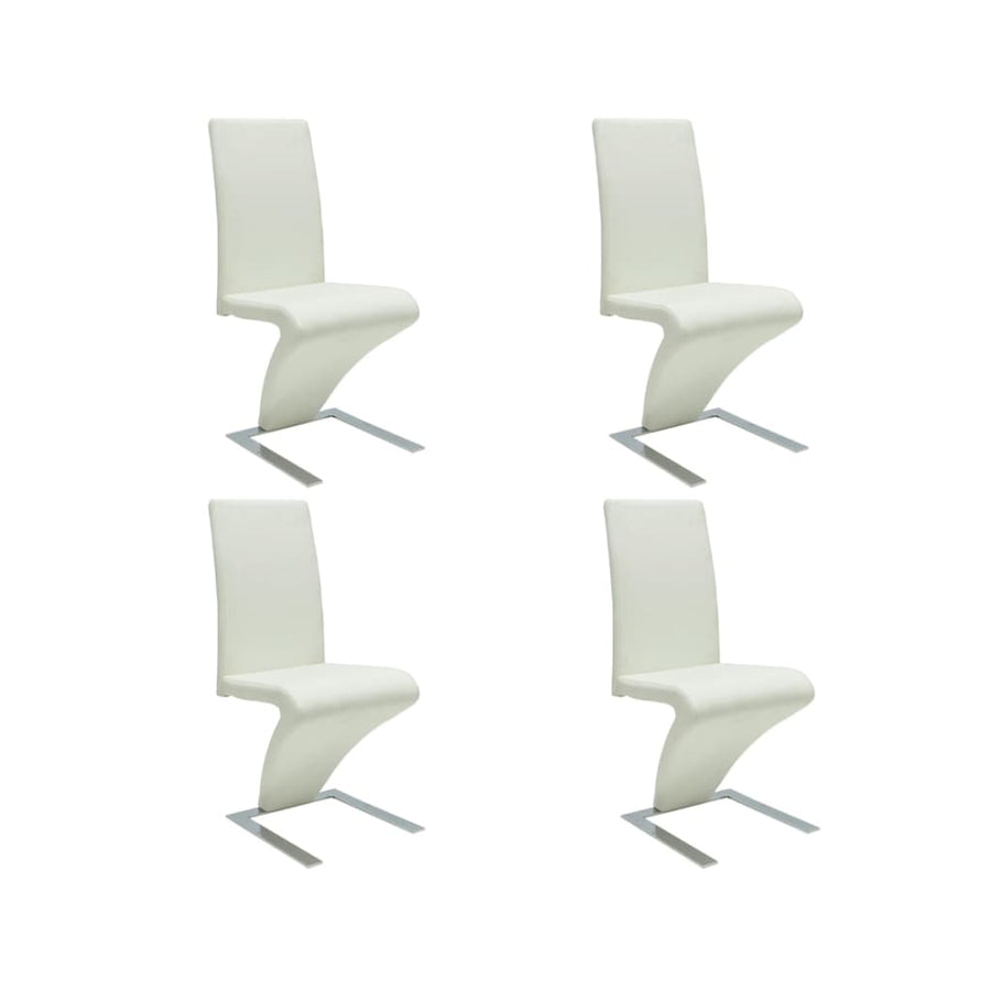 Dining Chairs 4 pcs White Faux Leather