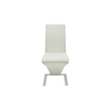 Dining Chairs 4 pcs White Faux Leather - Side View
