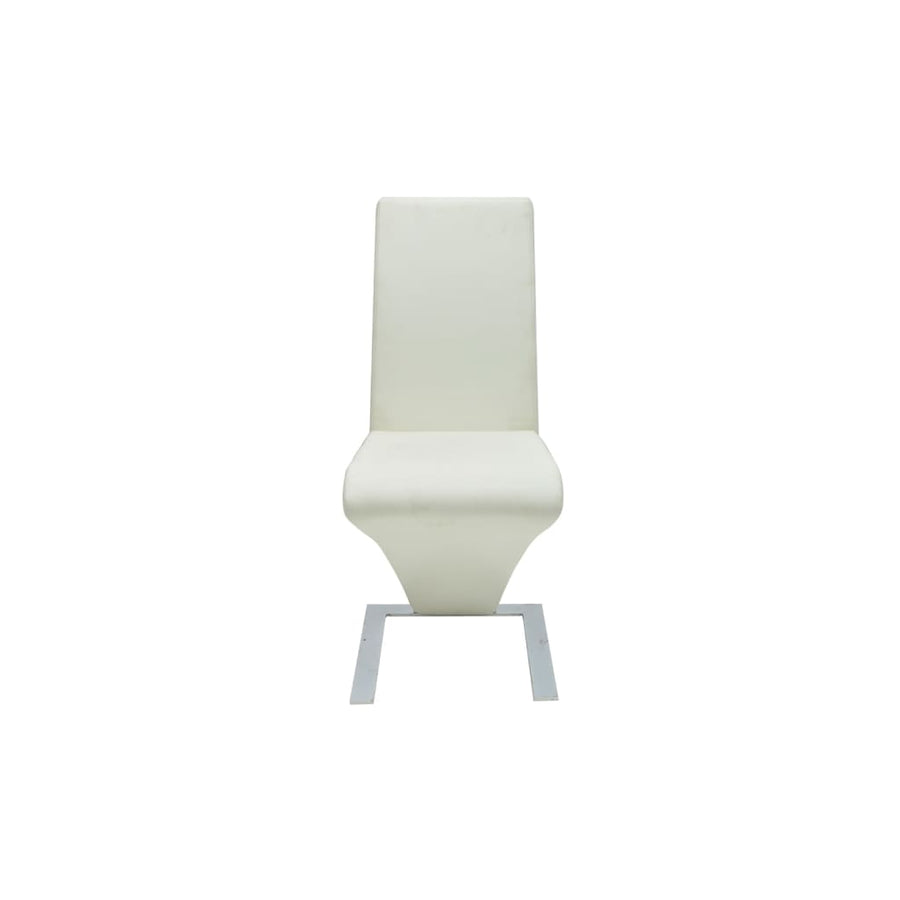 Dining Chairs 4 pcs White Faux Leather