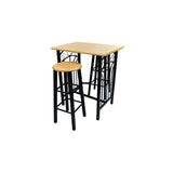 Breakfast/Dinner Table Dining Set MDF with Black - Front View