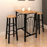 Breakfast/Dinner Table Dining Set MDF with Black - 45-Degree Angle