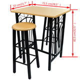 Breakfast/Dinner Table Dining Set MDF with Black - Rear View